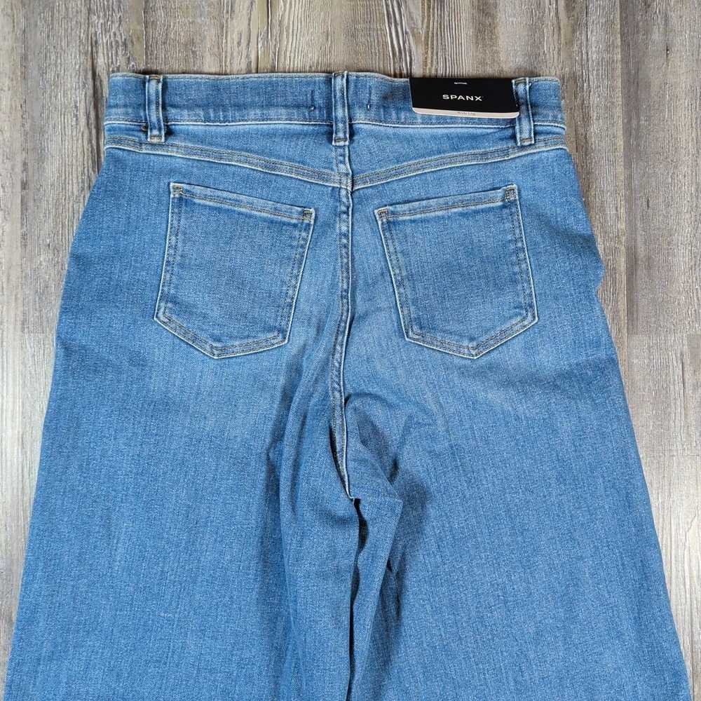 SPANX Women's Wide Leg Denim Jeans in Medium Blue - Picture 10 of 13